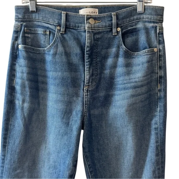 Loft The Slim Flare High Rise Raw Hem Jeans 30 10 made & loved boho trendy - Picture 4 of 16